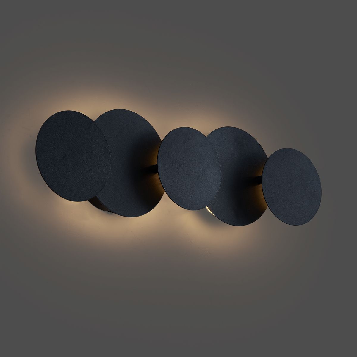 Moderne wandlamp zwart incl. LED 3-staps dimbaar 5-lichts - Sunrise