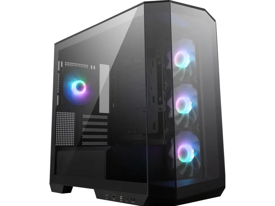 MSI MAG PANO 100R PZ - Mid tower - ATX - sidepanel med vindue (hærdet glas) - ingen strømforsyning (ATX) - USB/Audio/Mic