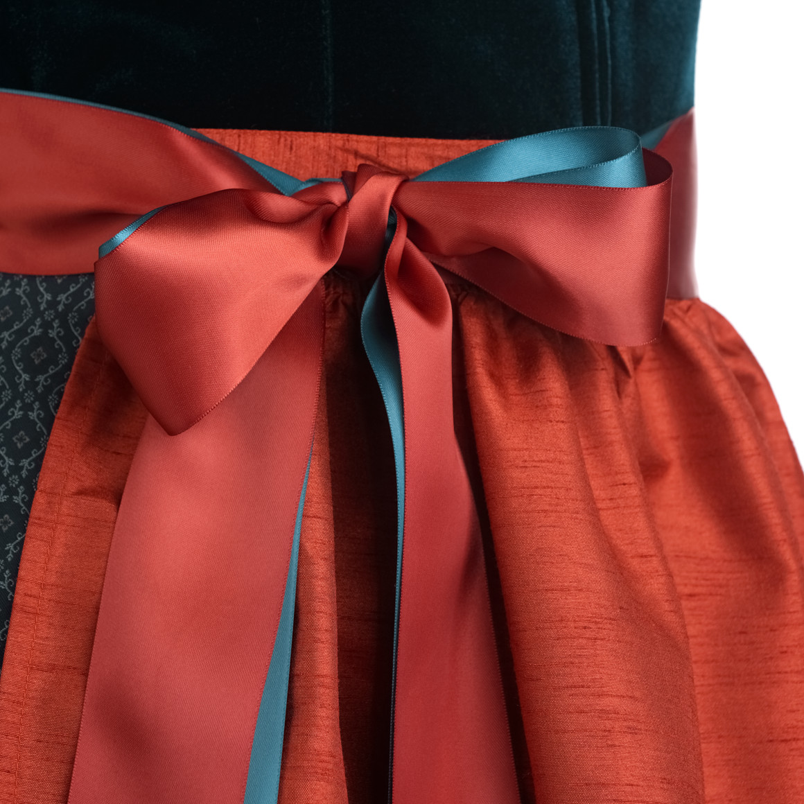 Gina Benotti Damen Dirndl mit Velvet dunkeltürkis / orange