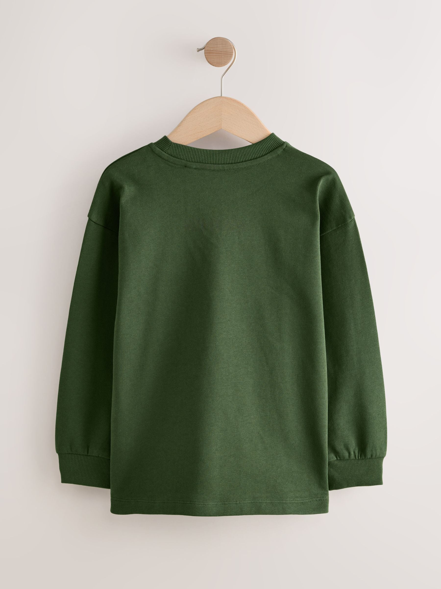 Blauw/groen met grafische print - Verpakking van 3 ruimvallende zware T-shirts met lange mouwen (3-16jr)
