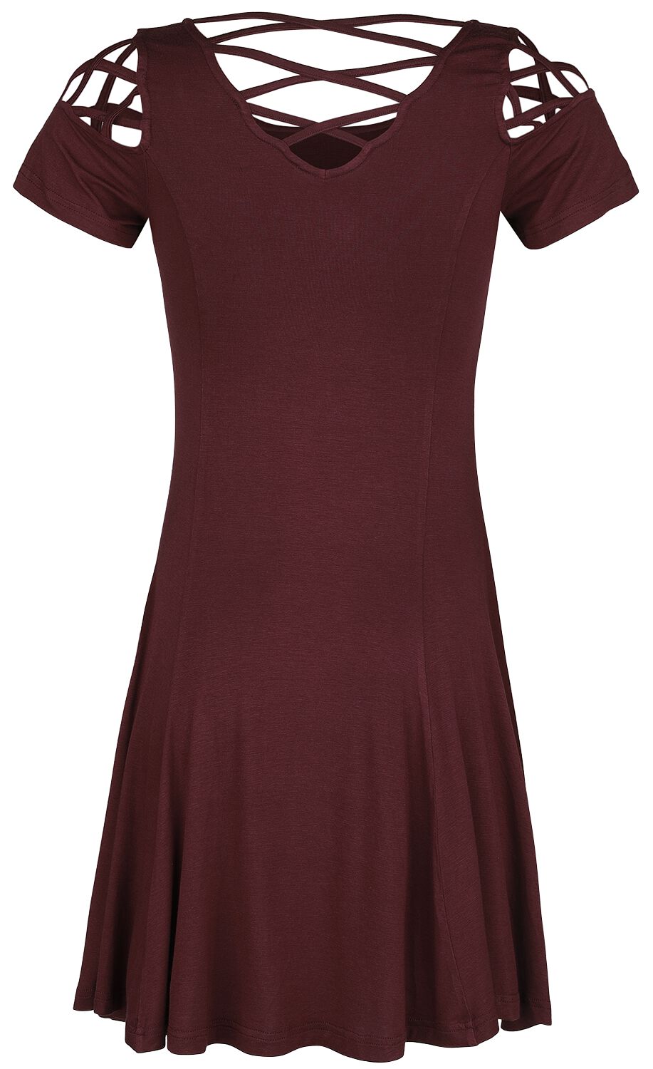 Robe Rouge Foncée Avec Laçage Décoratif | Black Premium by EMP Robe courte