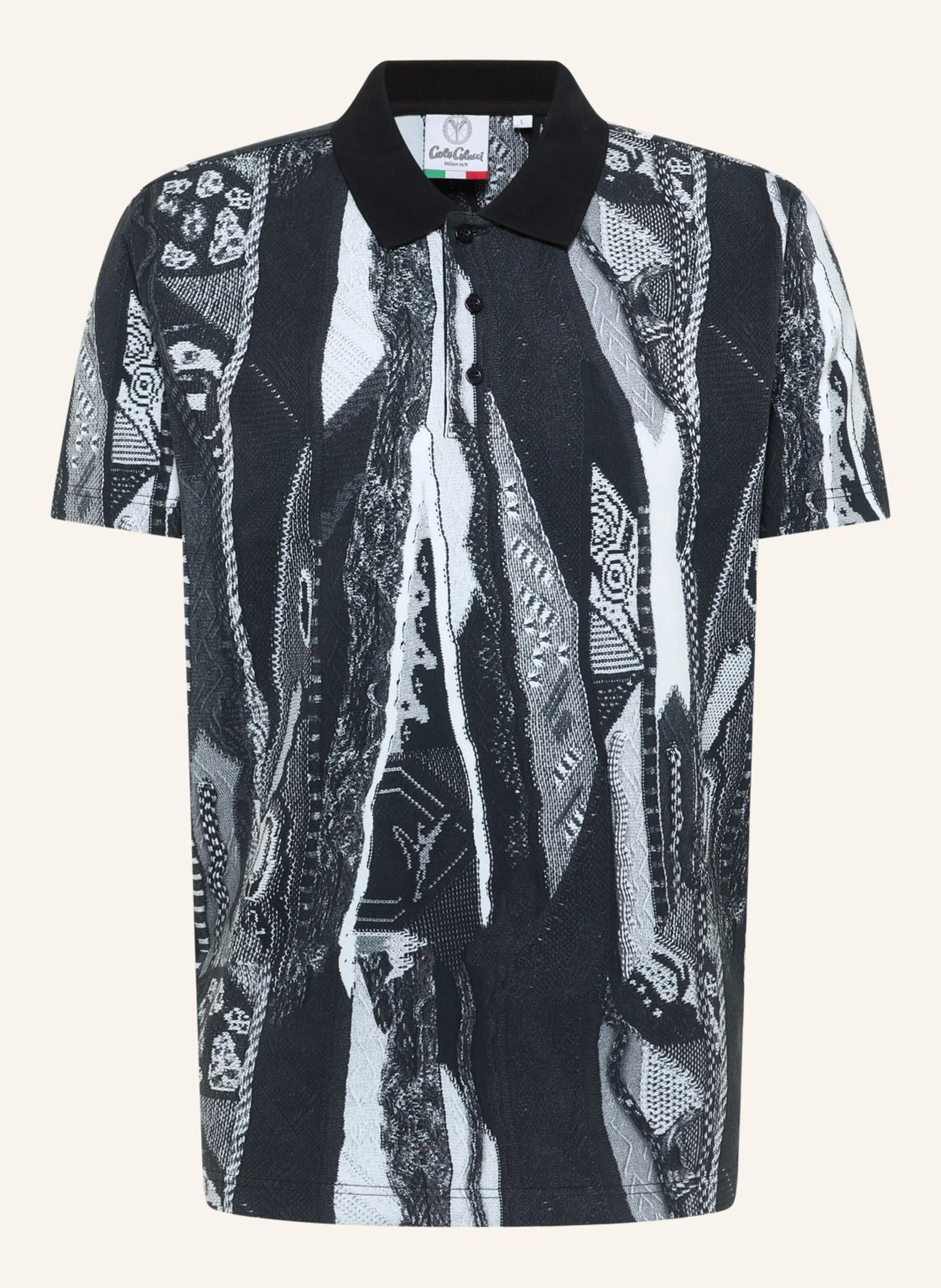 CARLO COLUCCI Poloshirt mit Knitprint EGG