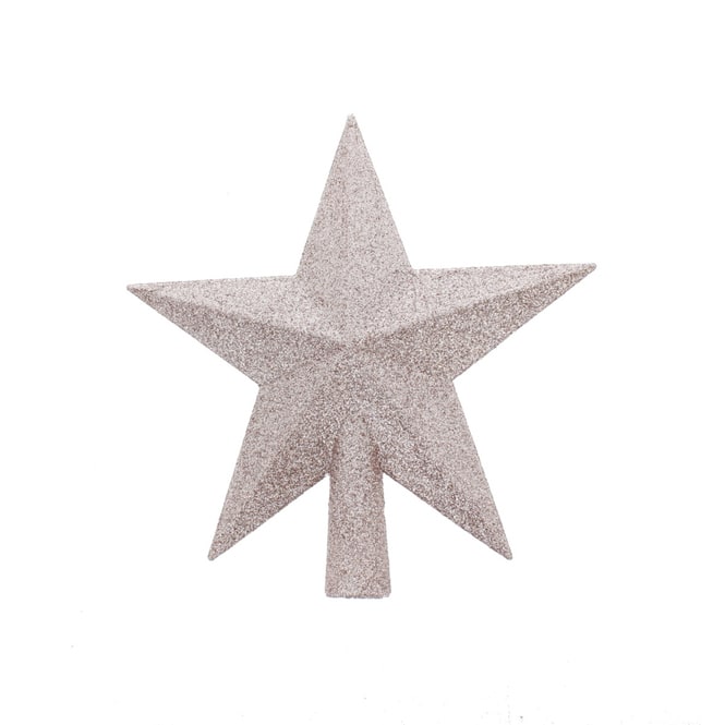 Christbaumspitze - Stern rosa - bruchsicher - ca. 19,5 cm