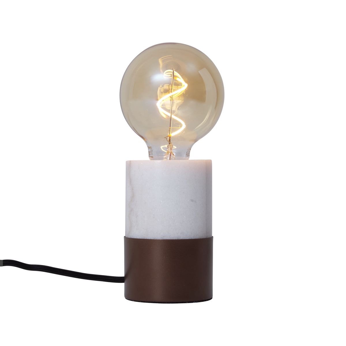 Moderne tafellamp brons met wit marmer - Marissa