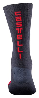 Paire de Chaussettes Castelli Bandito Wool 18 Bleu Marine / Rouge