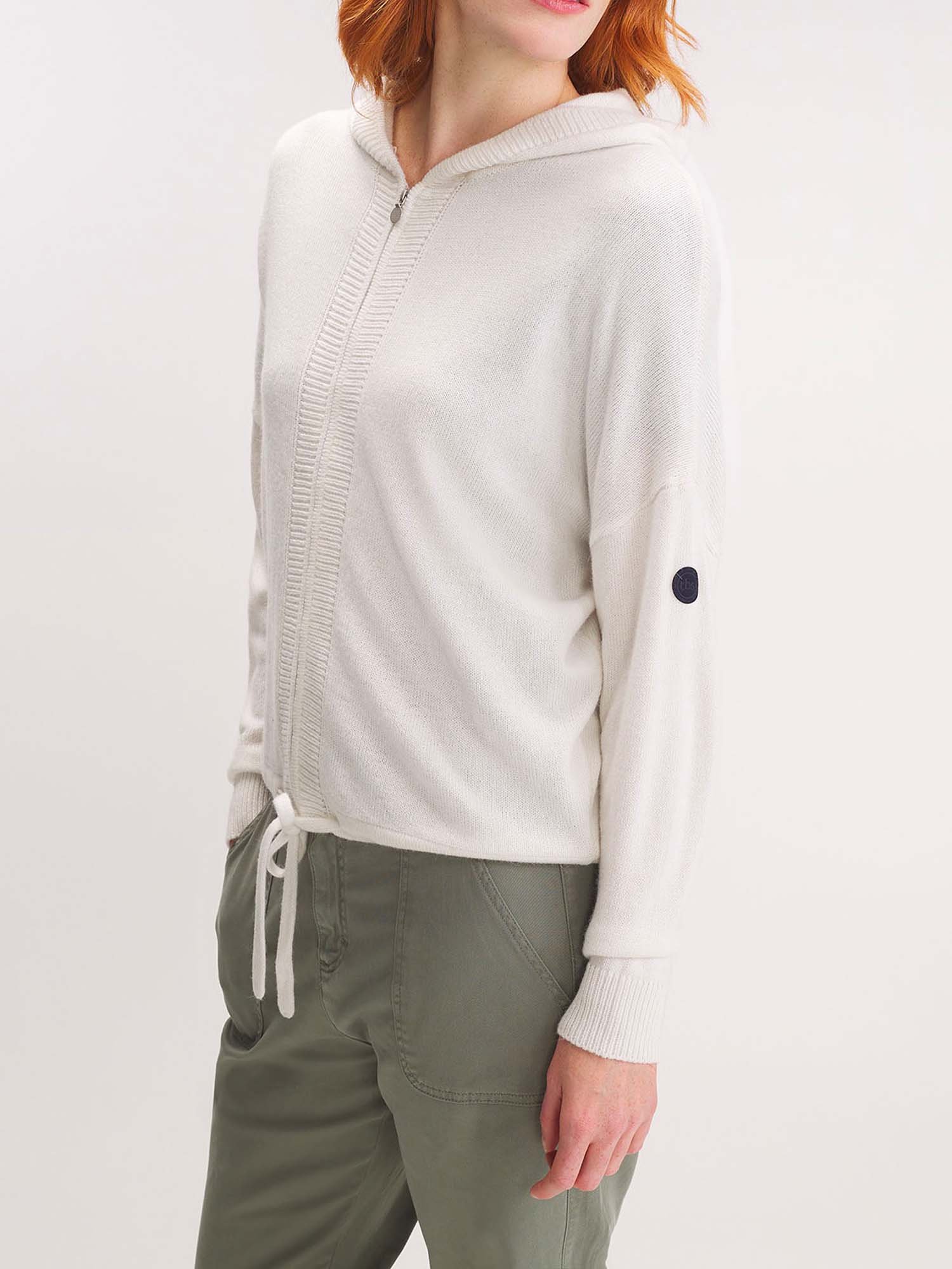 Gilet Zippé Femme Tricot Blanc