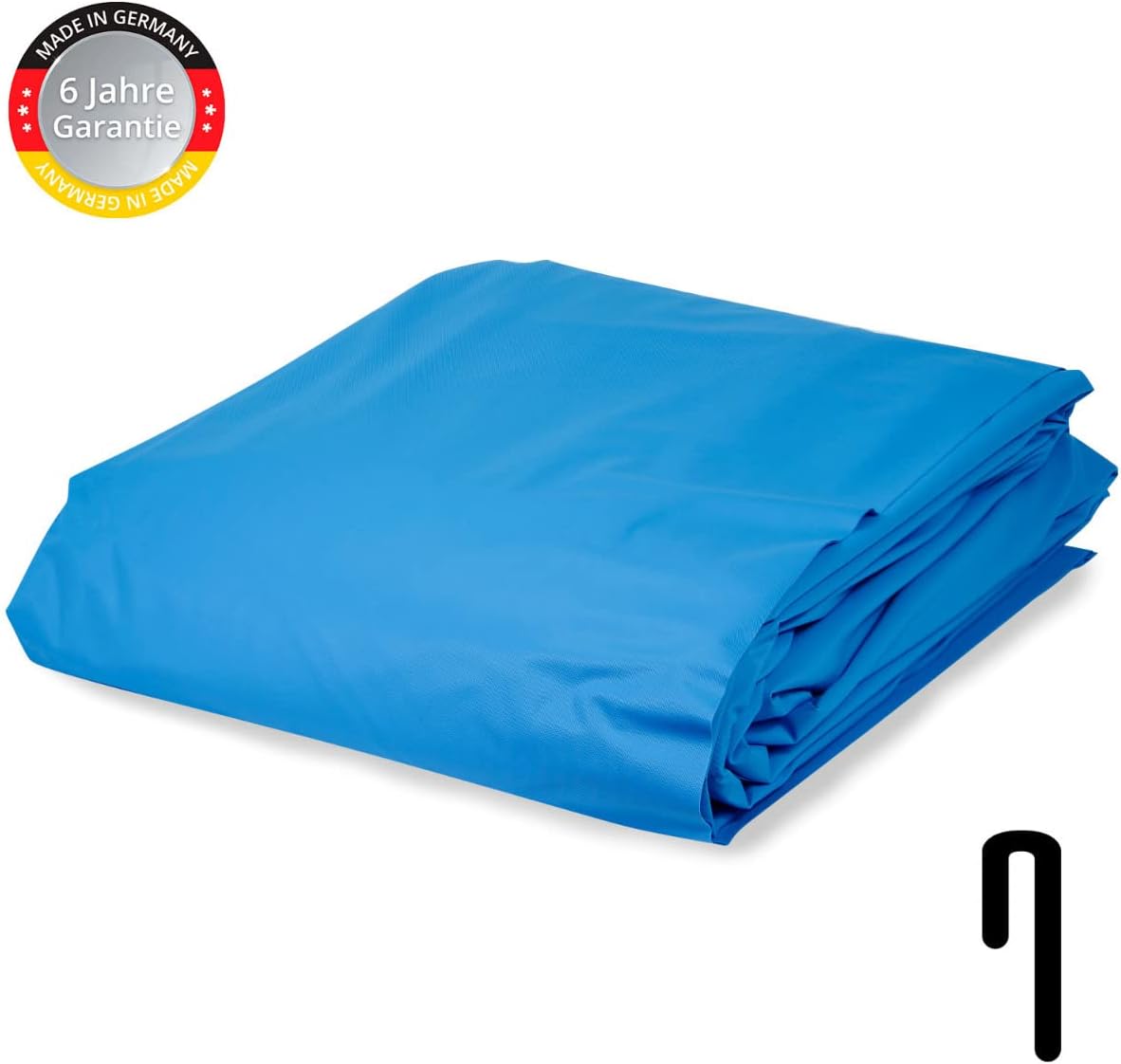 Folie rund 0,6 mm blau 550 x 120 cm, Deutsche Herstellung, Auskleidung, Innenhülle, Stahlwand, Pool, Einhängebiese