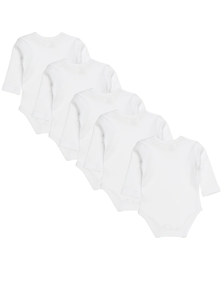 Langarm-Body BASIC JACKY 5er-Pack in weiß