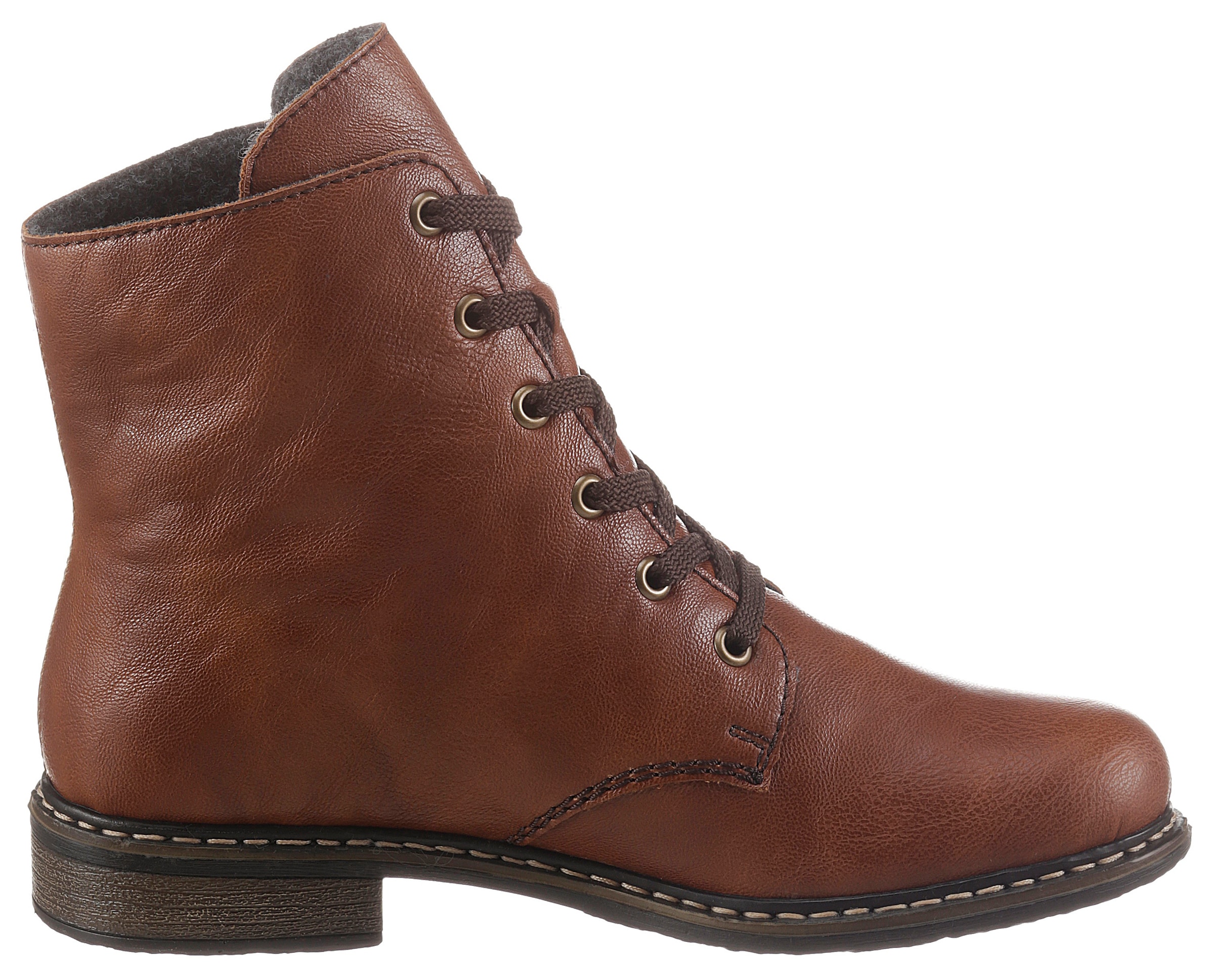 Rieker Stiefelette  Schnürstiefelette, Schnürboots mit Reissverschluss an der Aussenseite