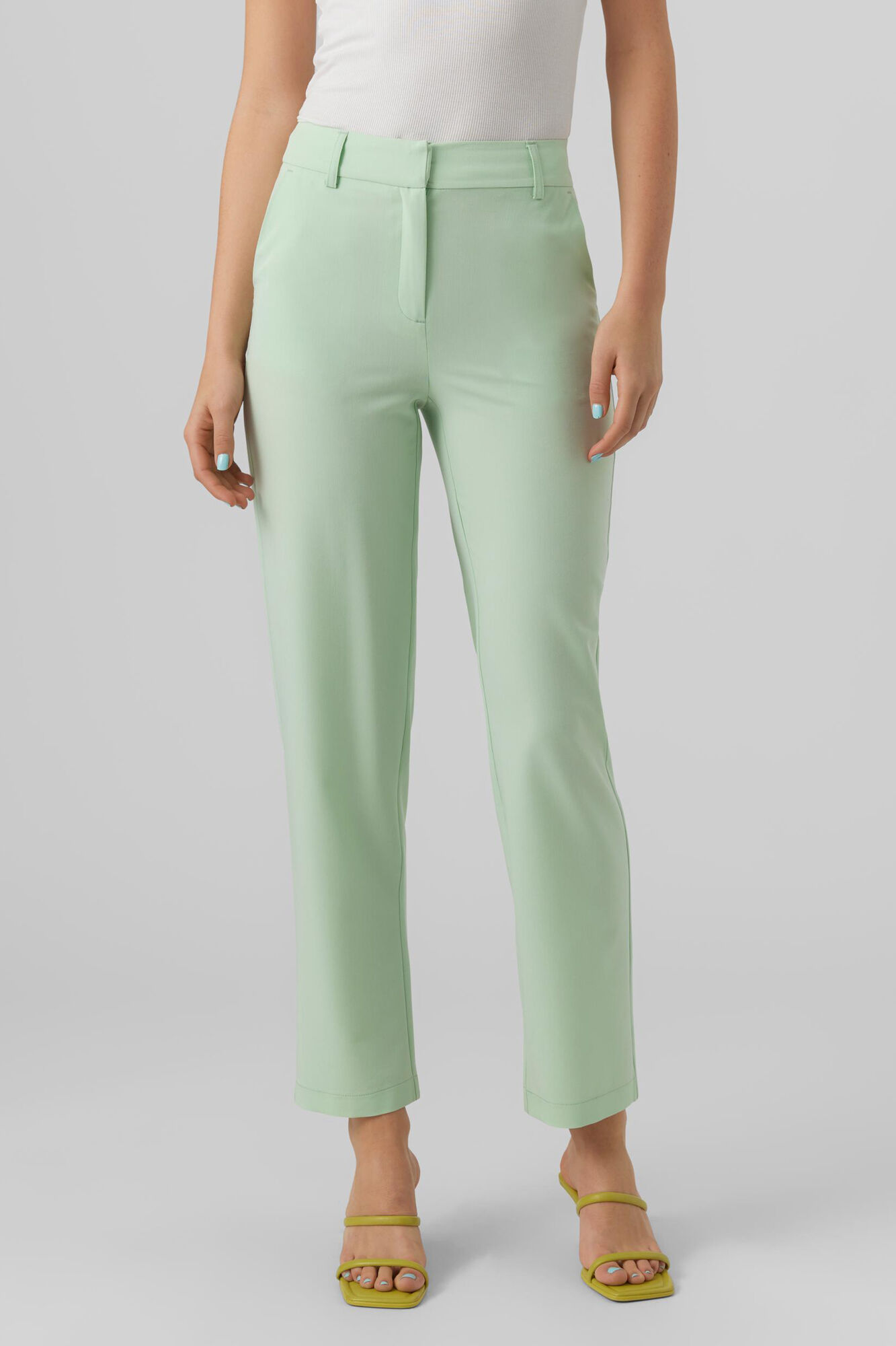 Calça social feminina com dois bolsos - Verde