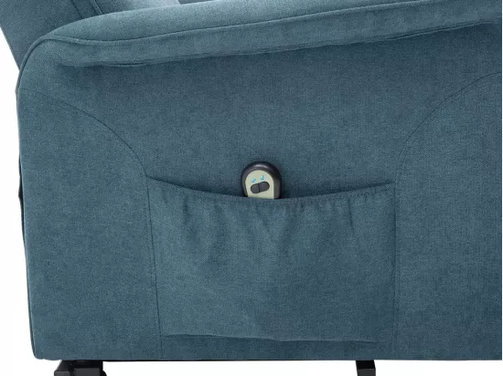 Fauteuil releveur électrique en tissu bleu CAPUCINE