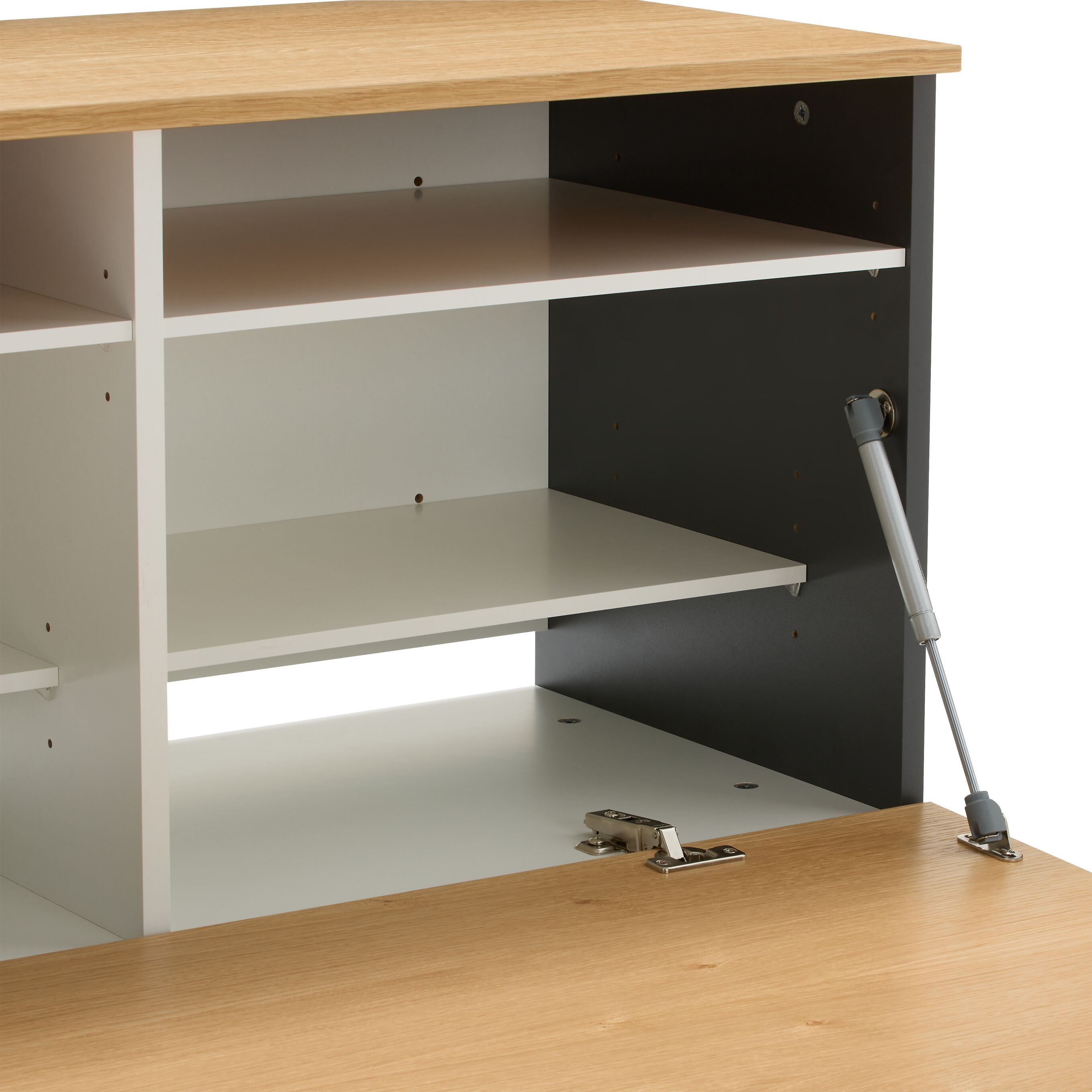 RAKKEL II Schuhbank - Eiche furniert / B: 100.0 cm x T: 41.6 cm x H: 48.0 cm