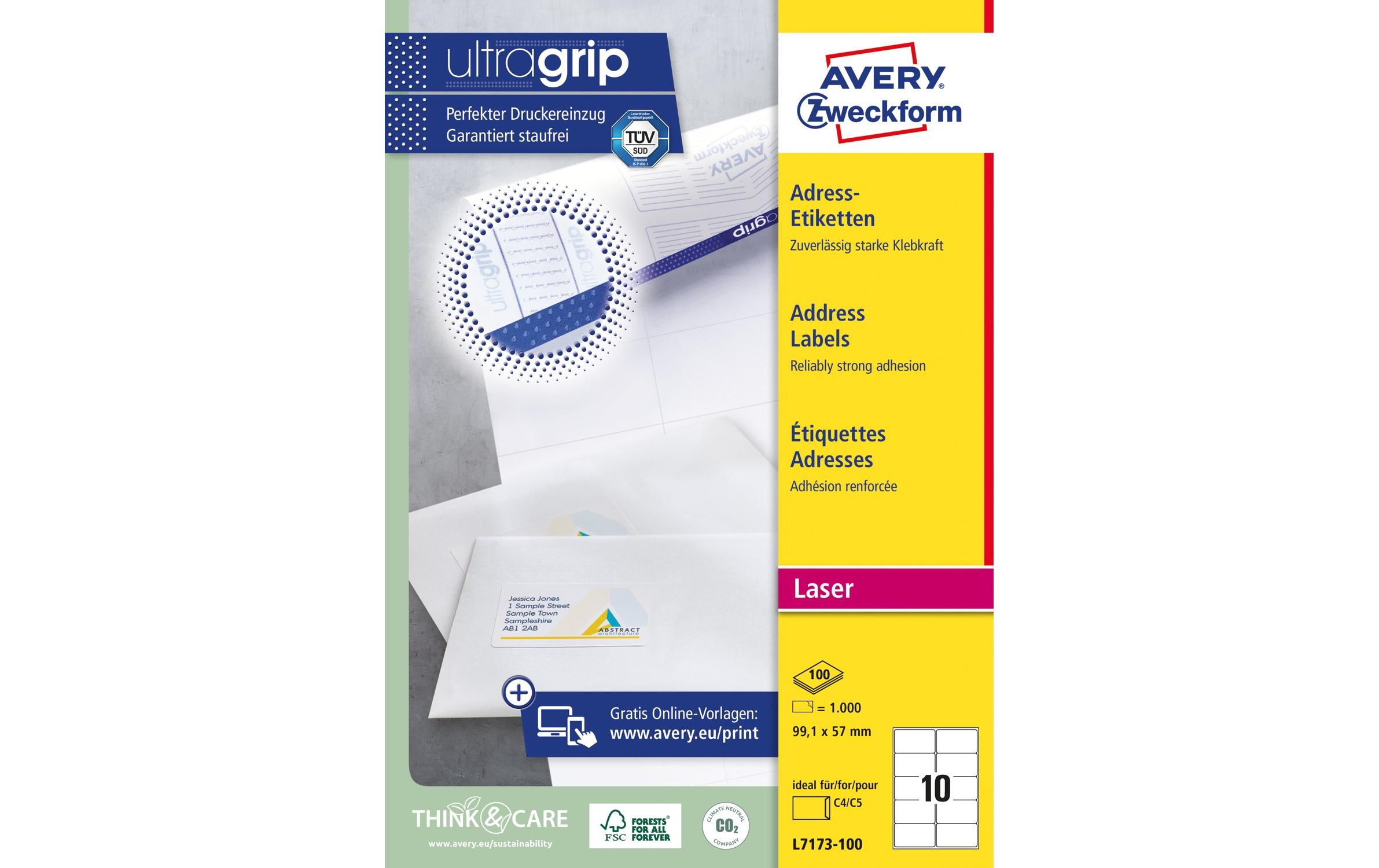 Versand-Etiketten L7173-100 99.1 x 57 mmSelbstklebende Adress-Etiketten für Laserdrucker