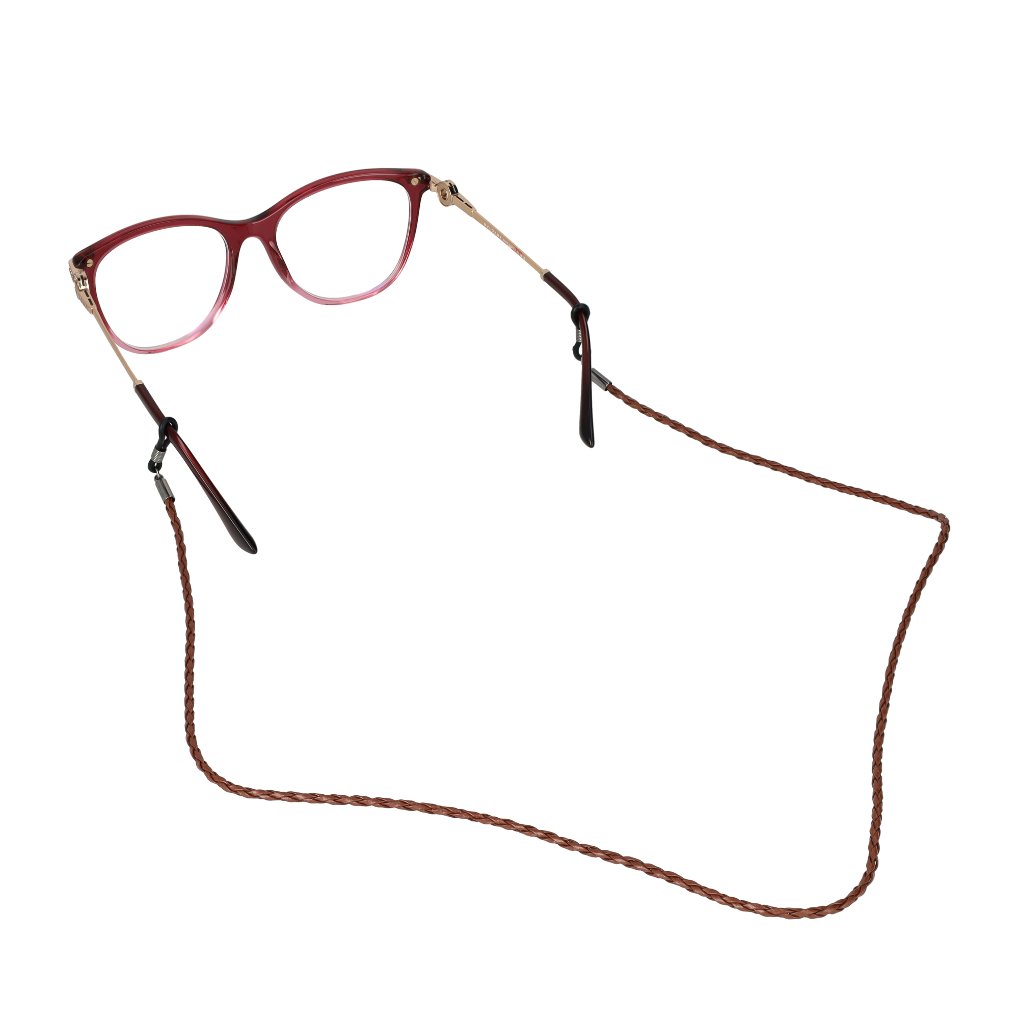 (70cm) Eyewear Halter Brillenkette Sonnenbrillenband Leder Nackenkordel - Braun