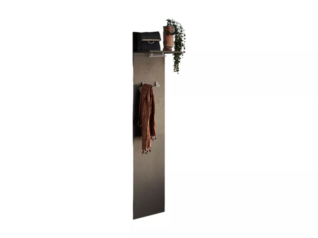 Porte-manteau suspendu KEY – 1 étagère – Crochets intégrés – Marron – Design moderne