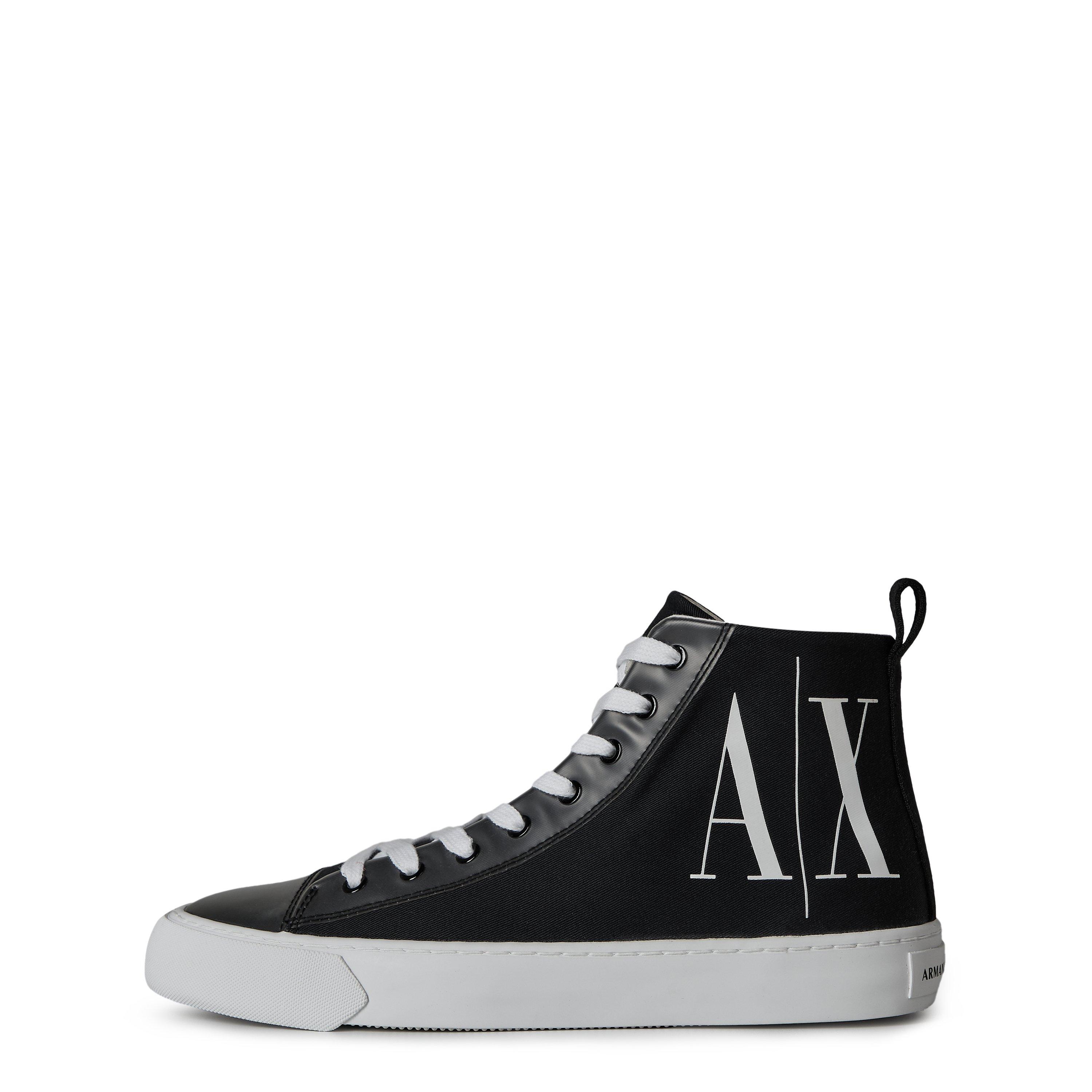 Armani Exchange High Top Cotton Trainers