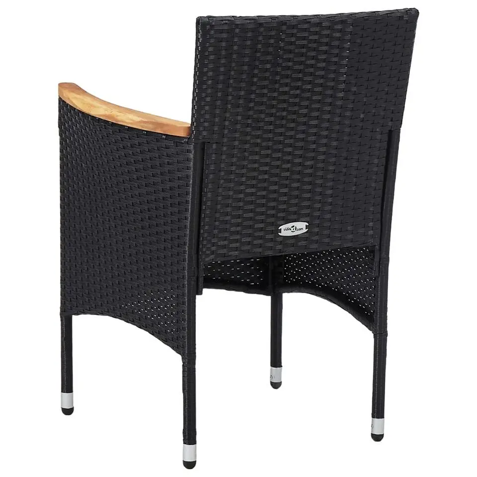 vidaXL - Tuinset - Zwart - Poly rattan