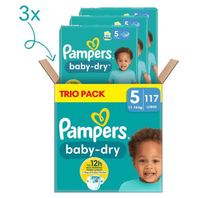 Pampers Baby Dry Trio Pack Luiers Maat 5 11-16 KG 117 stuks