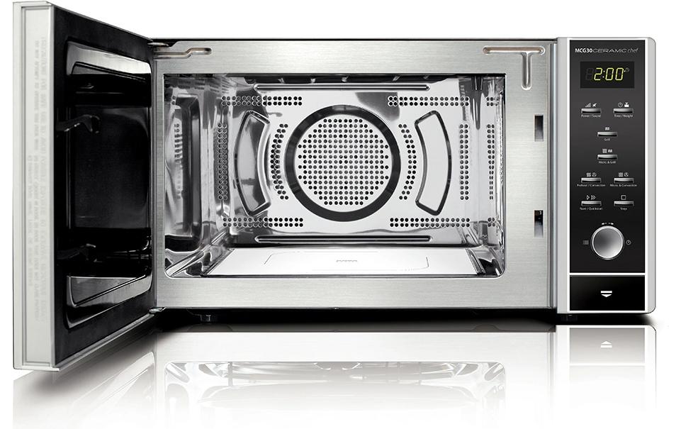 Mikrowelle MCG30 Ceramic Chef Schwarz<br>Design-Mikrowelle mit Heissluft und Grill