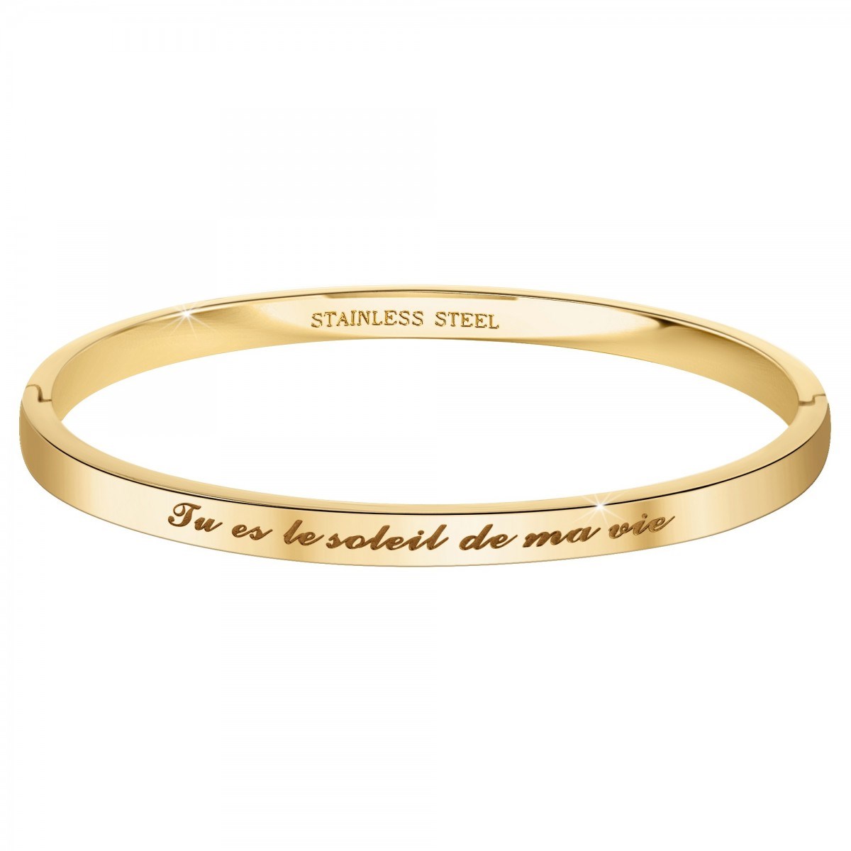 Tu es le soleil de ma vie - Bracelet SC Crystal en Acier Finement doré
