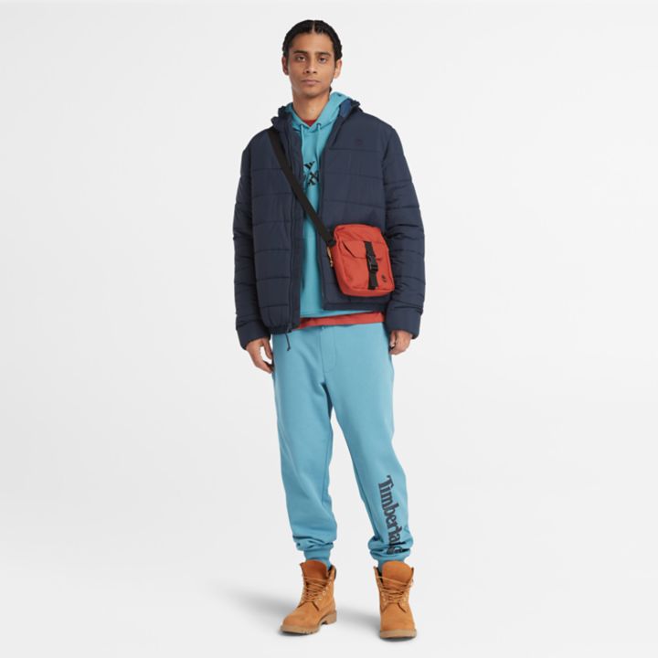 Jaqueta puffer Garfield Thermarange masculina na cor azul marinho.
