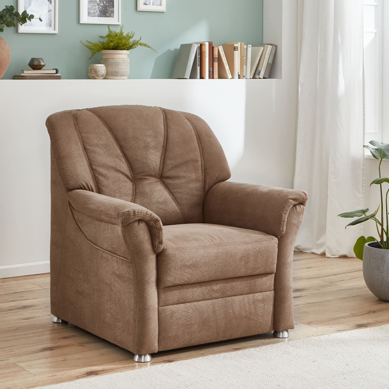 polsterpower Sessel - braun - Federkern