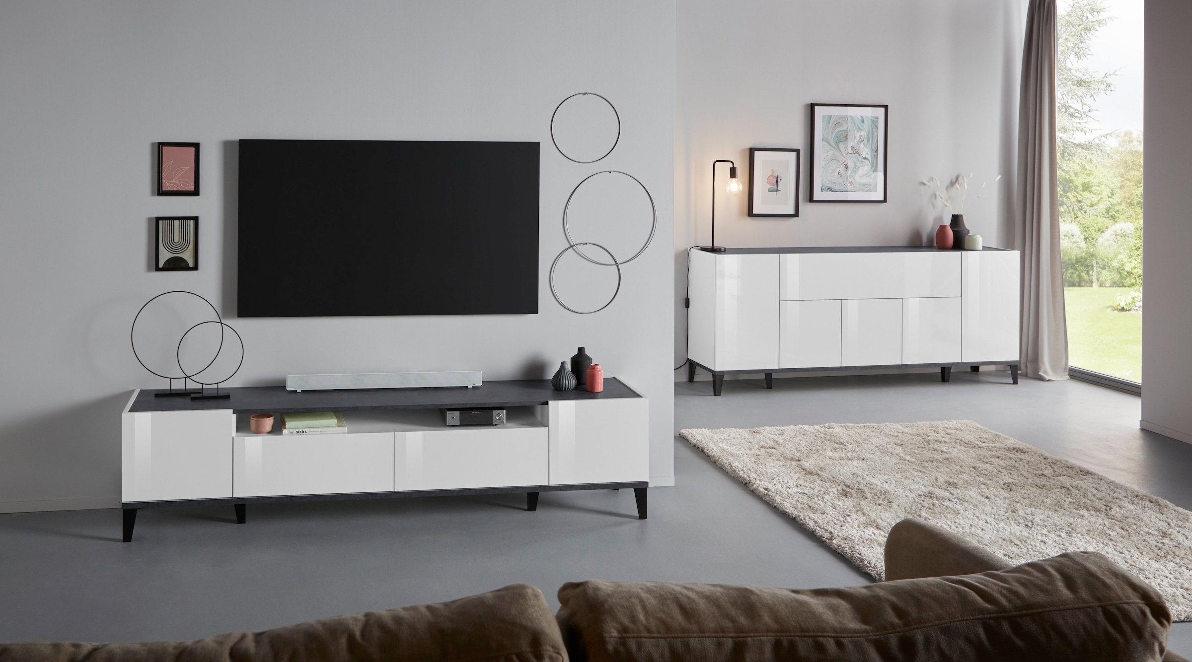 INOSIGN Sideboard »Sunrise« Kommode mit 5 Türen und 1 Klapptür, Breite 200 cm