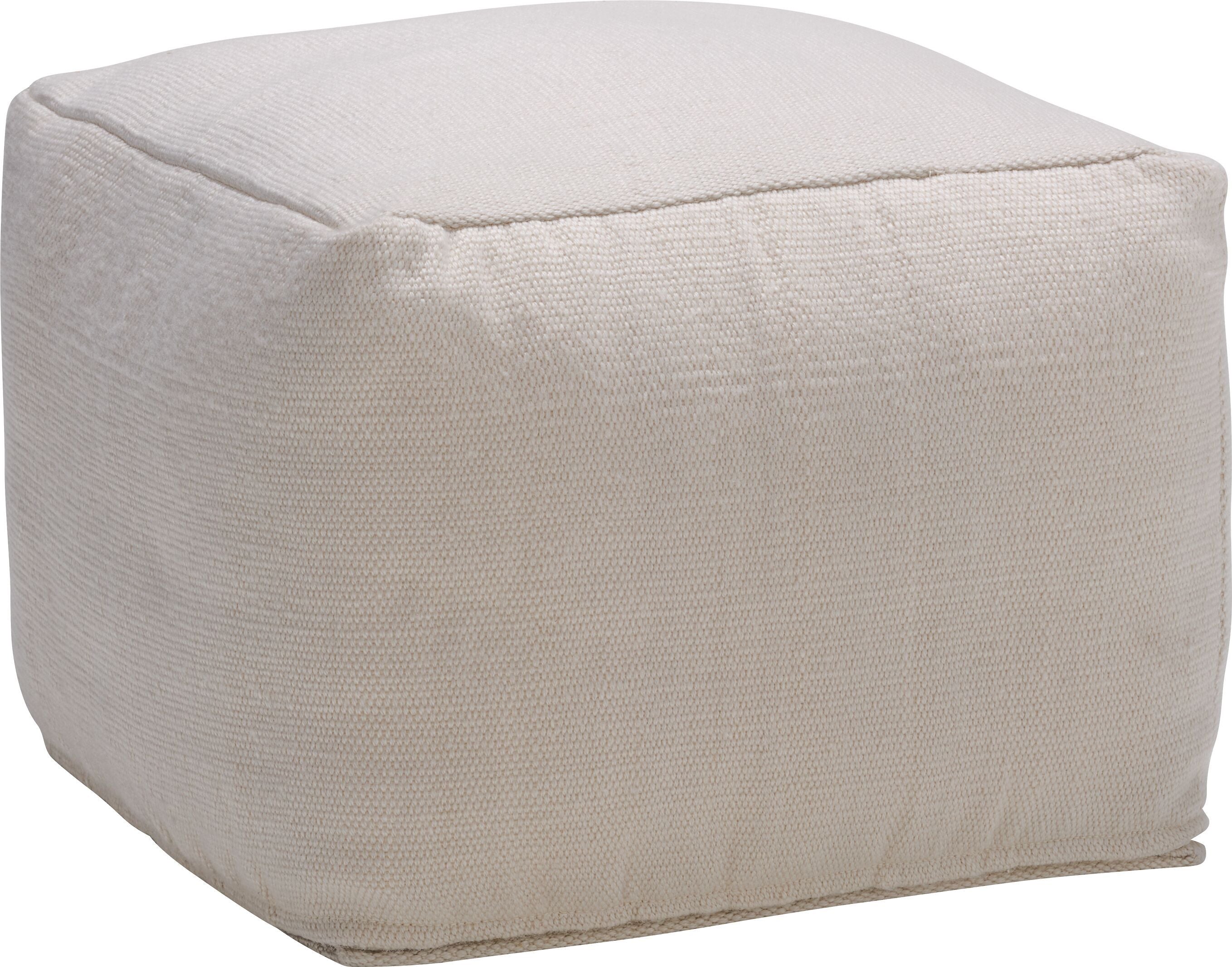 TARO Hocker Recy.PET Garn, natur - Natur / B: 45.0 cm x T: 45.0 cm x H: 35.0 cm