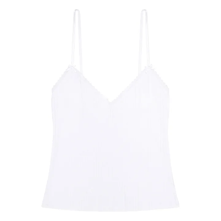 Cou Cou Intimates Top Long Cami Pointelle Coton Bio | Blanc