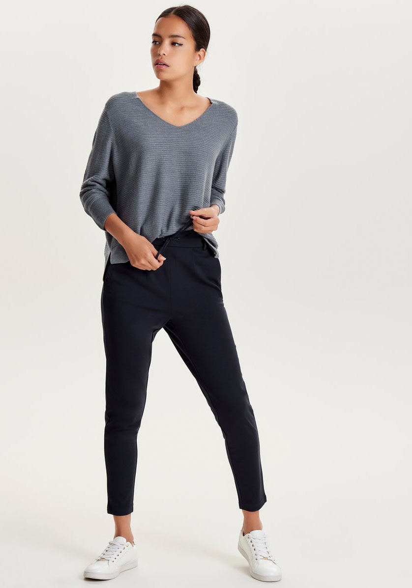 ONLY Jogger Pants »ONLPOPTRASH – Joggerhose mit Tunnelzugbund und Stretch« casual, Milano Rib, regular fit, Viskosemischung