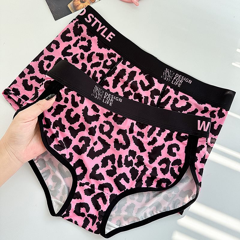 Pancherry - Matching set voor koppels: boxershort met dierenprint + panty