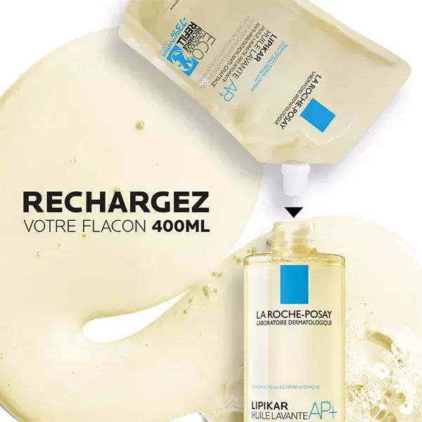Óleo de Limpeza Lipikar AP+ da La Roche-Posay 400ml e Refil Ecológico do Óleo de Limpeza Lipikar AP+ 400ml