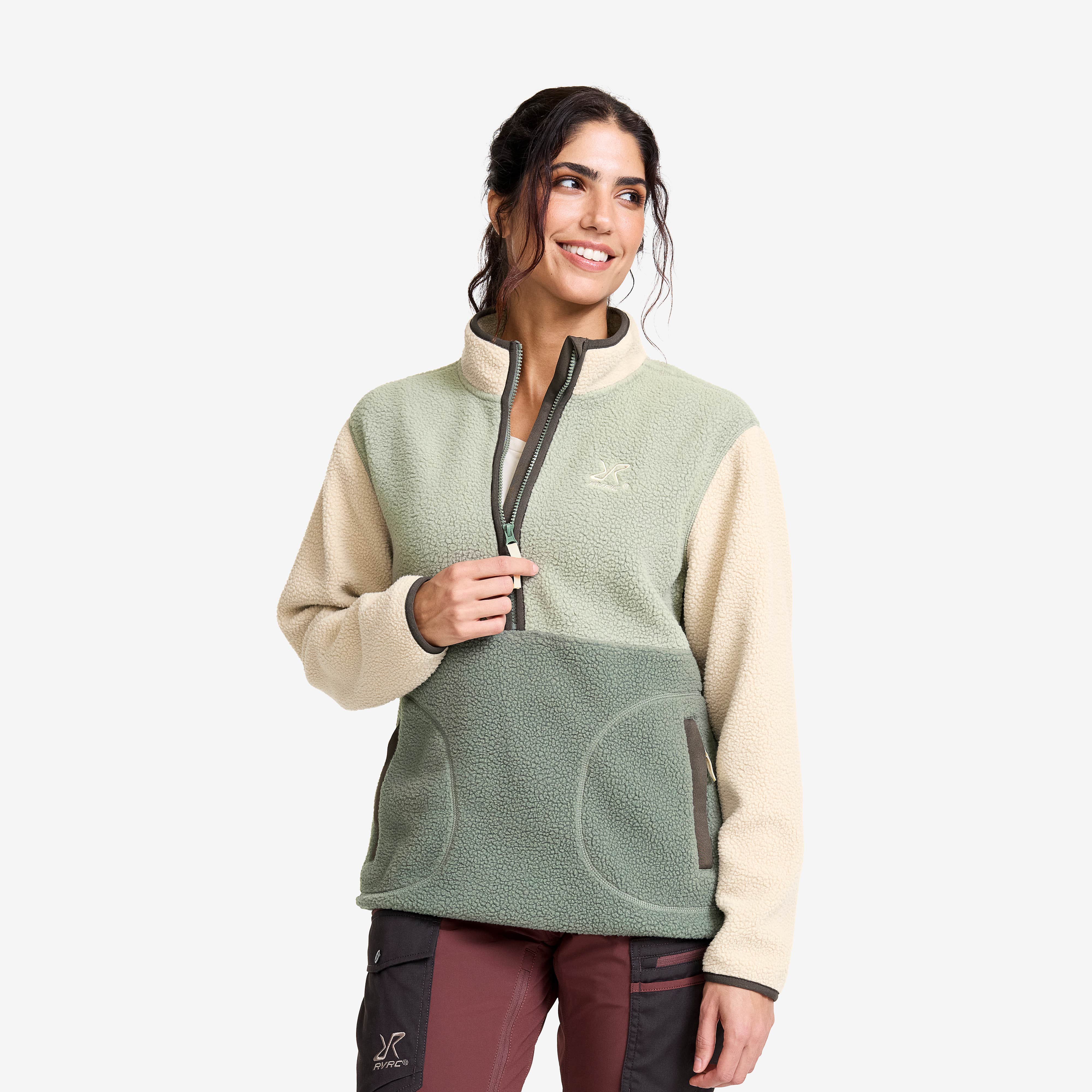 Canyon Half-zip Pile Fleece Dame Peyote/Shadow Green