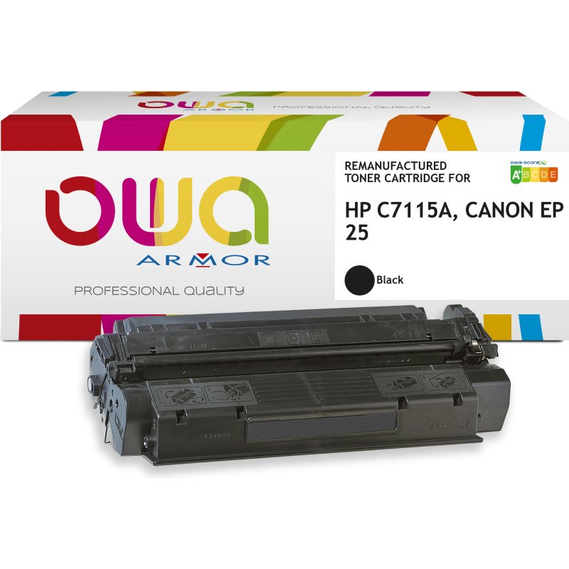 Toner remanufacturé OWA - standard - Noir - pour HP C7115A, CANON EP-25