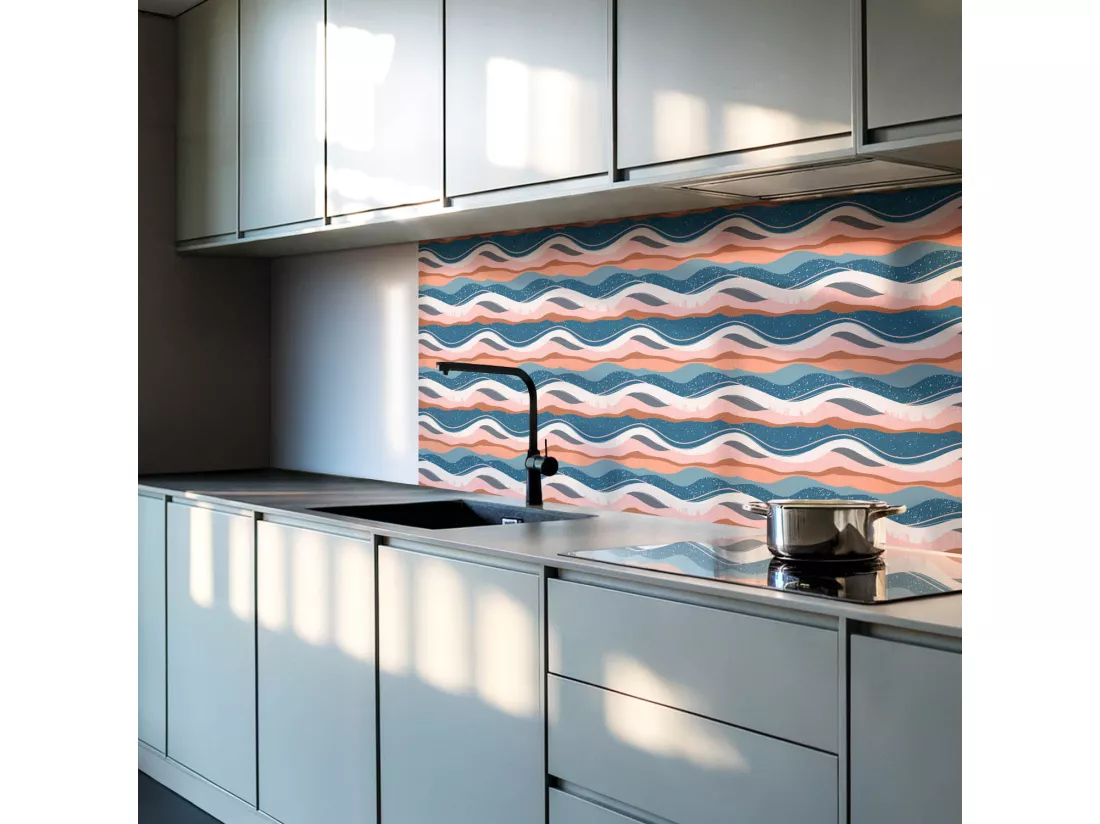 Carreaux autocollants PVC, Carrelage PVC adhésif - 20x20x20 - Vagues dans des motifs abstraits