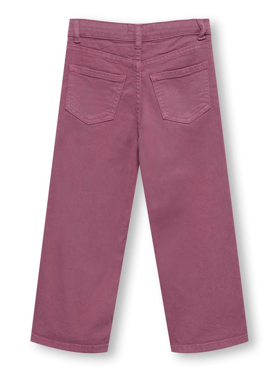 KMG Hohe Taille Weiter Beinschnitt Hose mit weitem Beinschnitt Red Violet