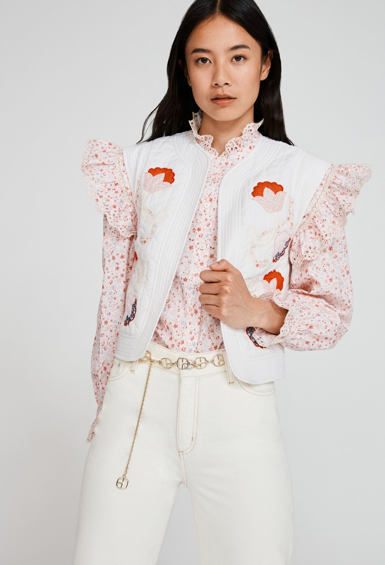 Blouson blanc matelasse