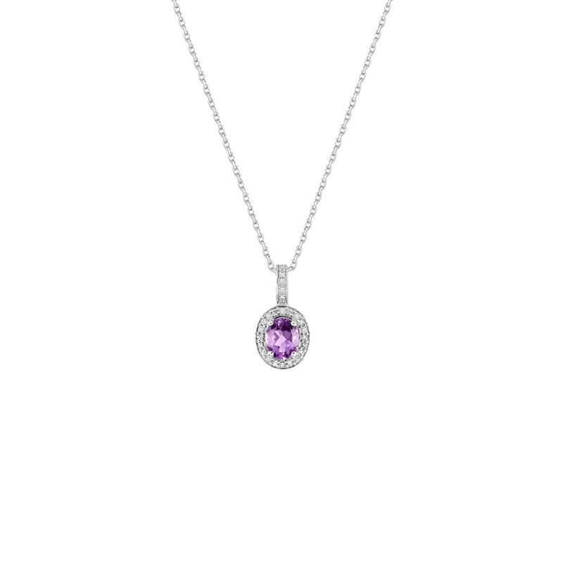 Collier Femme - améthyste - Or 18 Carats - Longueur : 42 cm