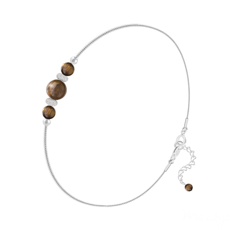 Bracelet en argent 925 et pierres naturelles OEil de Tigre