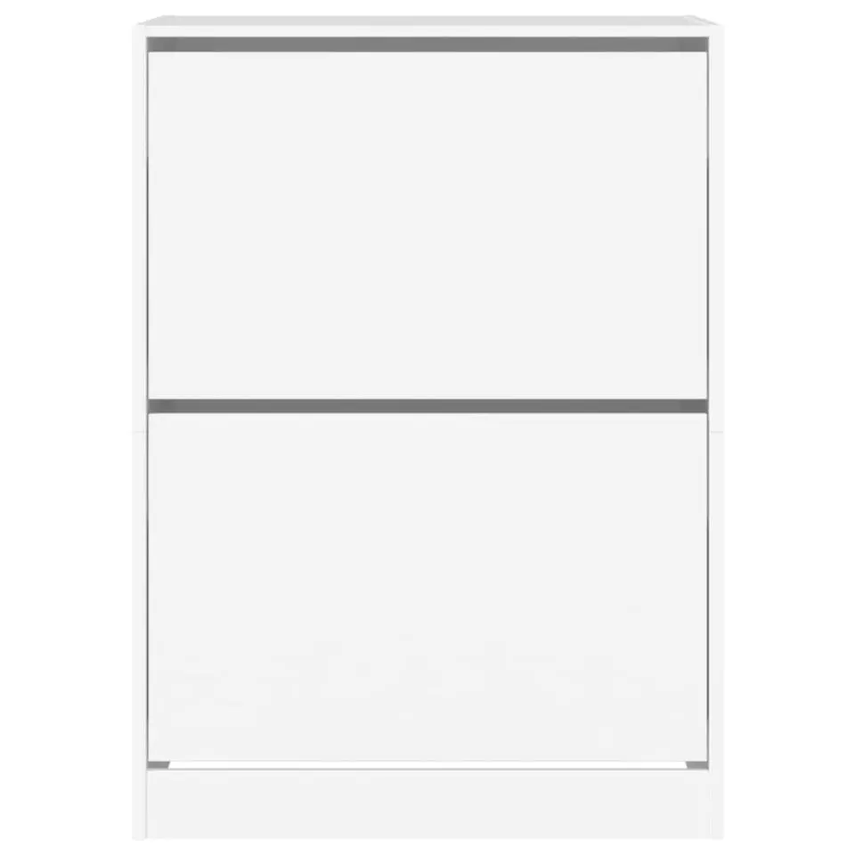 vidaXL - Schoenenkast met 2 kleppen 18 paar - Wit - Bewerkt hout - 80x42x108 cm