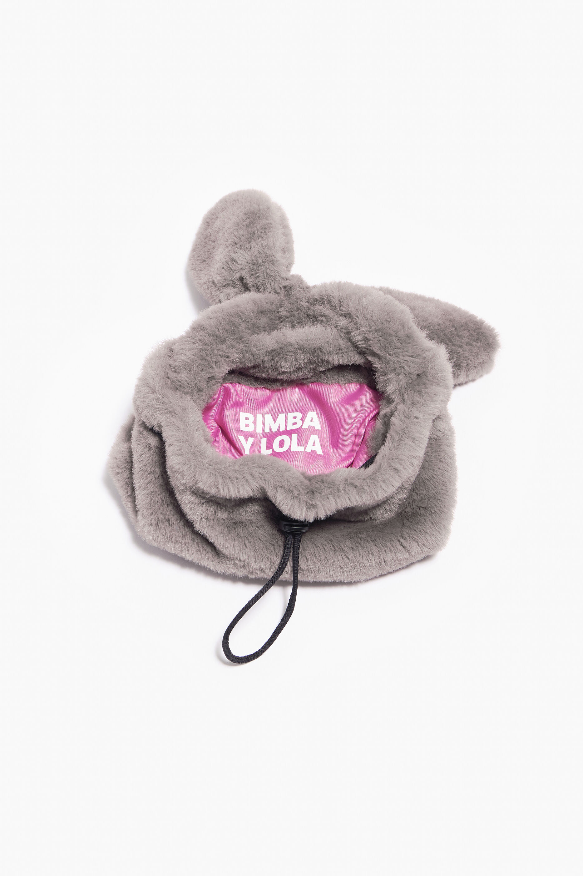 Saco pequeno de cordão para cabelo cinza