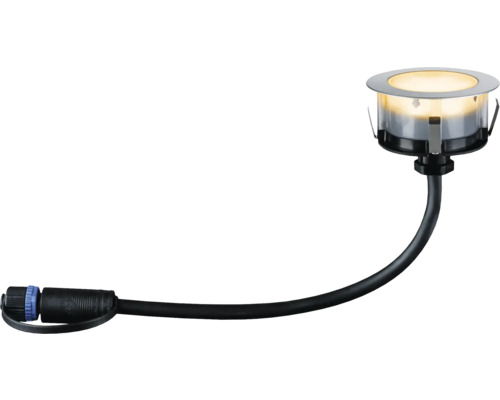 Paulmann Plug & Shine LED-vloerinbouwlamp, enkelvoudig, insectenvriendelijk, 2W, 90 lm, 2200 K, zilver, 230/24 V