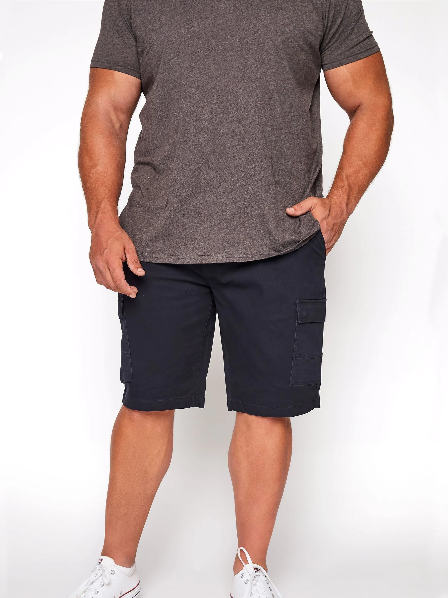 Blauw - Badrhino - Big & Tall - Cargoshort met stretch