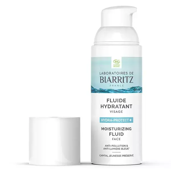 Fluido Hidratante Facial Orgânico Hydra-protect+ da Laboratoires de Biarritz, 50ml