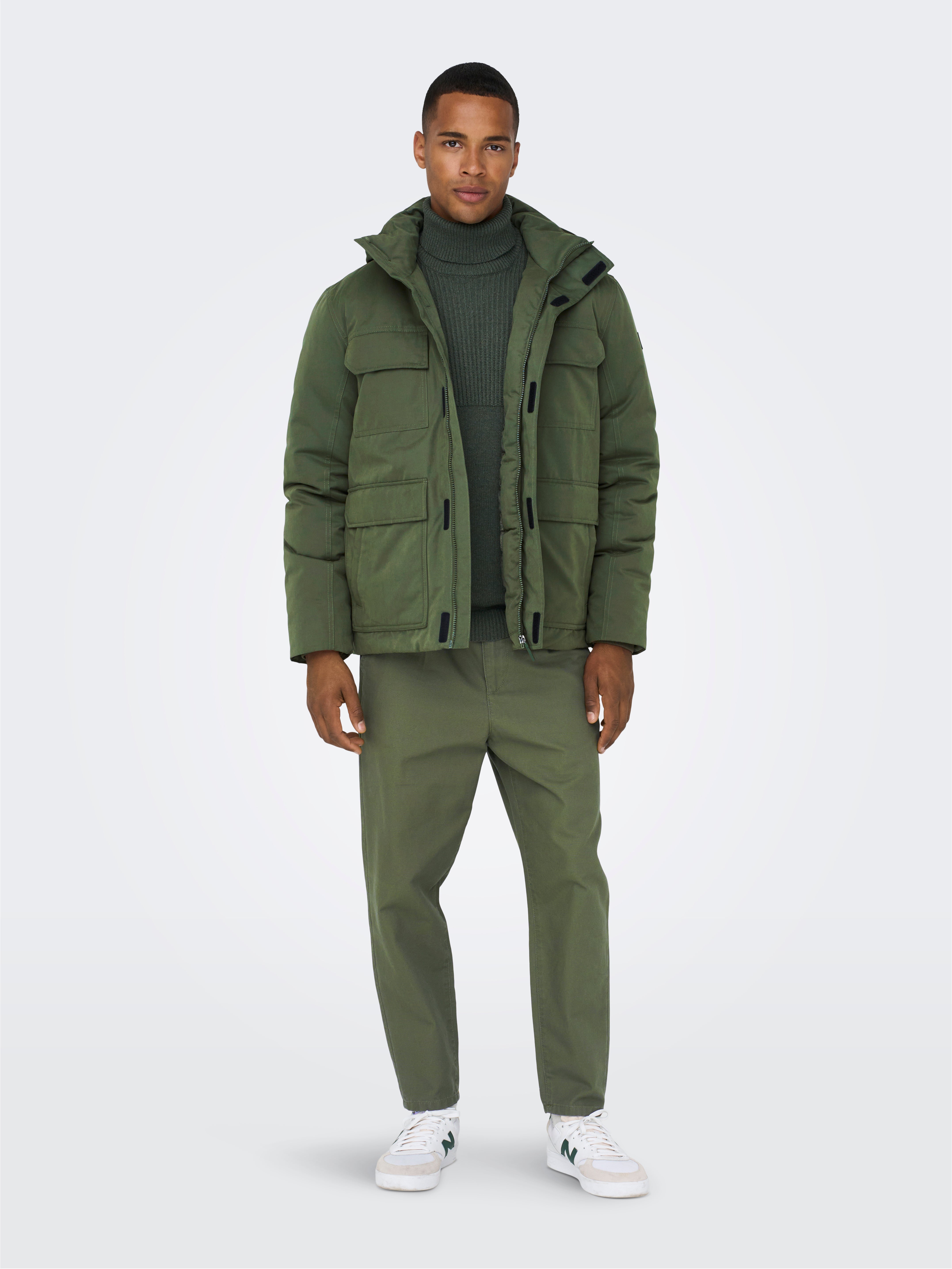 ONSCEDRIC Langer Parka Olive Night