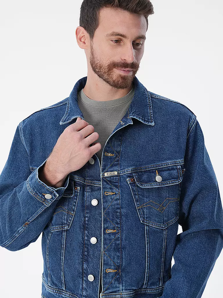 REPLAY Jeansjacke dunkelblau