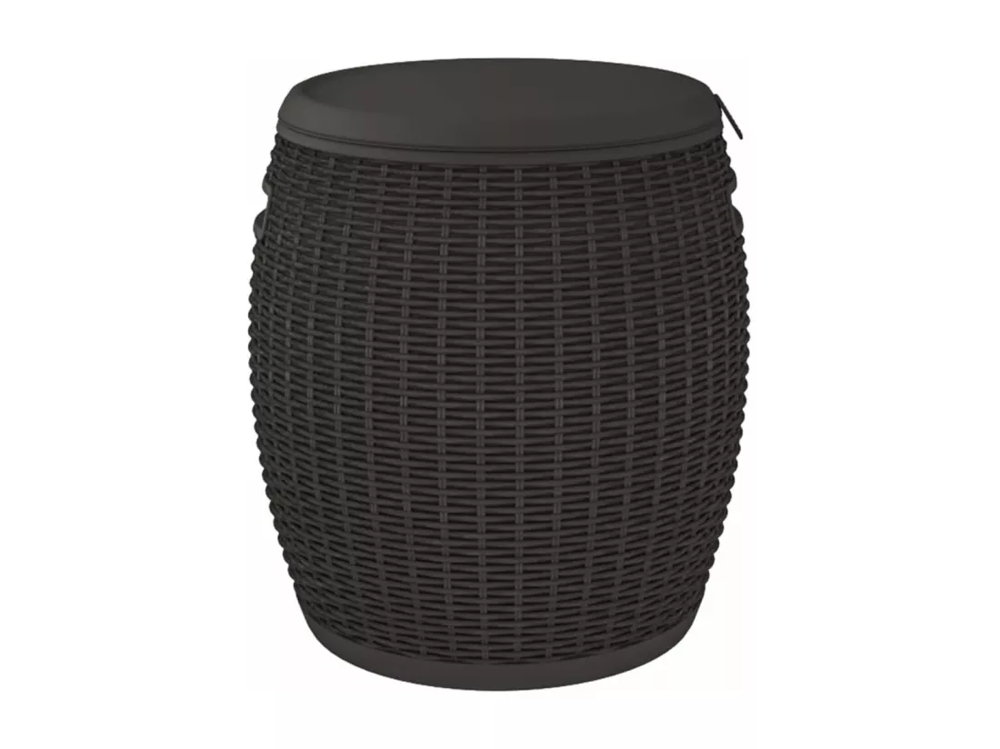 Boîte de rangement de jardin 4 en 1 noir polypropylène