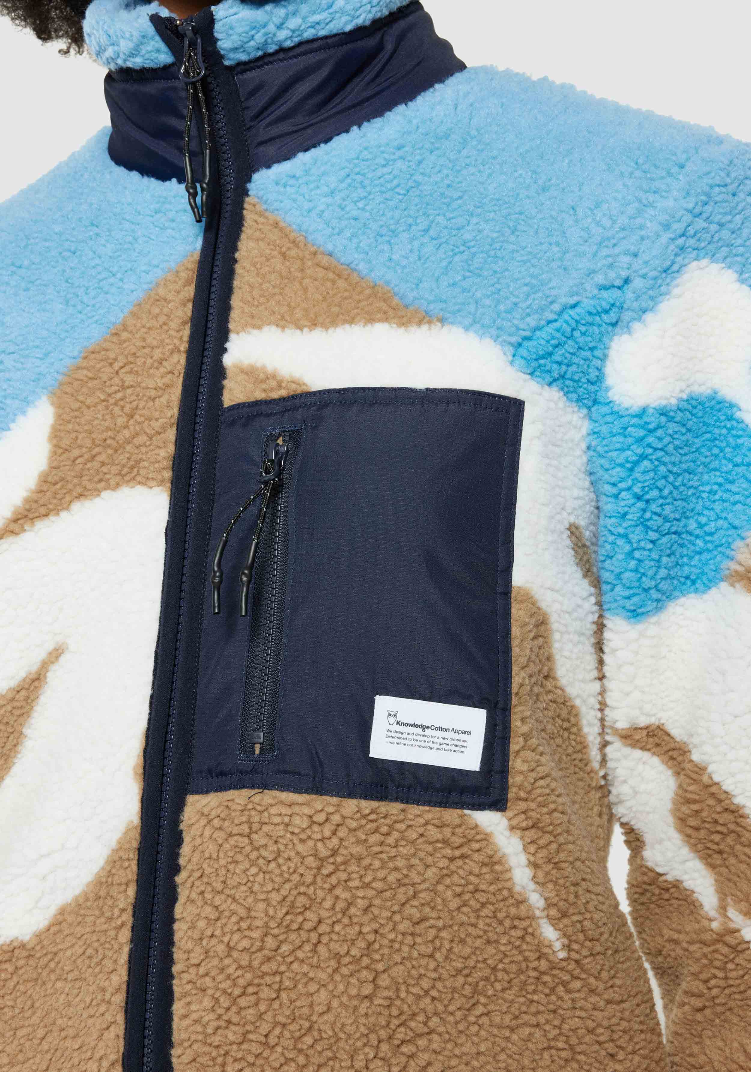 Knowledge Cotton Apparel Fleecejacke Mountain Teddy Blue