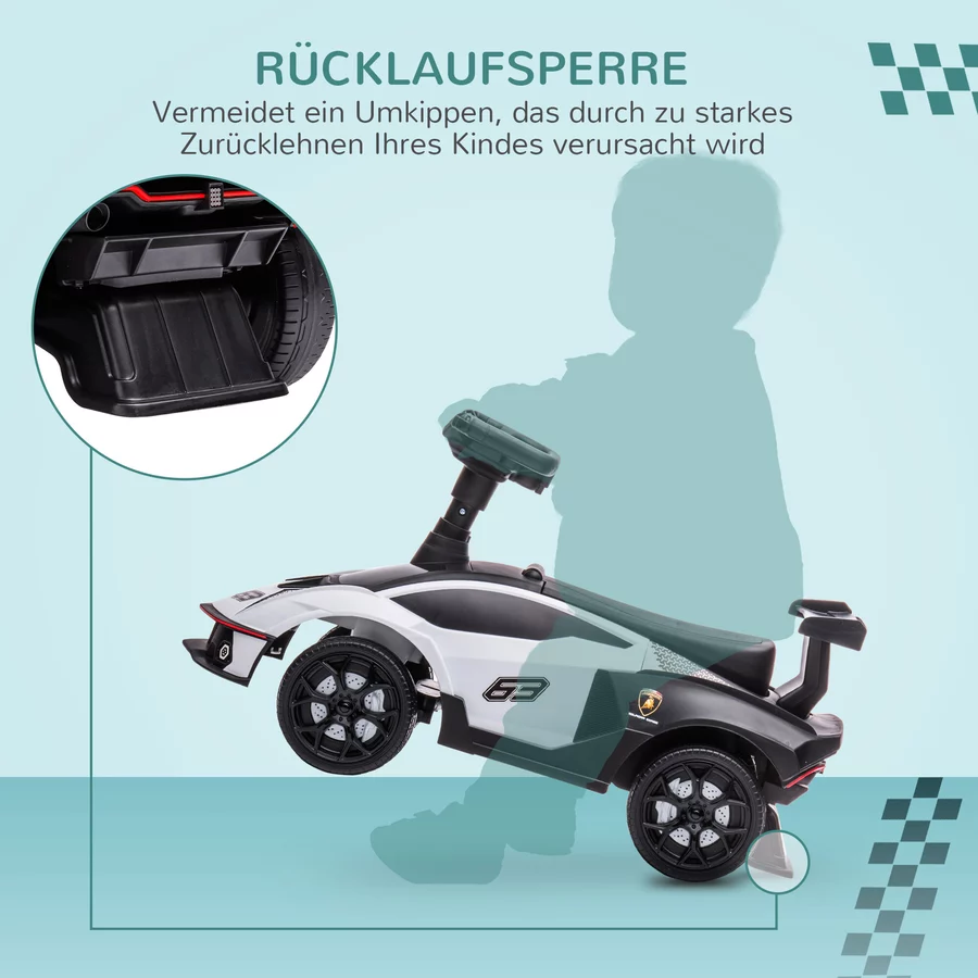 AIYAPLAY Kinderfahrzeug mit Stauraum schwarz, weiß
