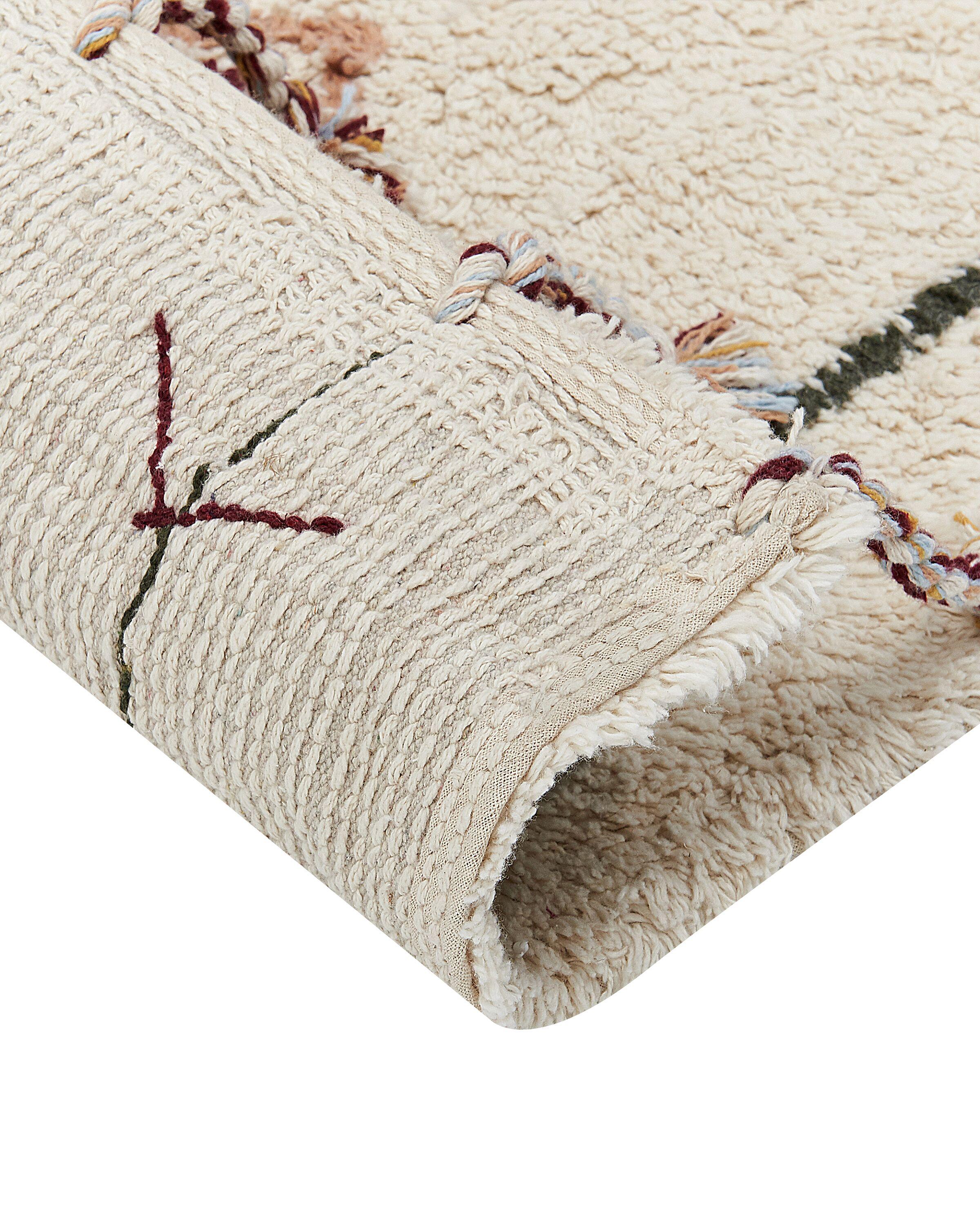 Vloerkleed CORUM Beige 160 x 230 cm Katoen